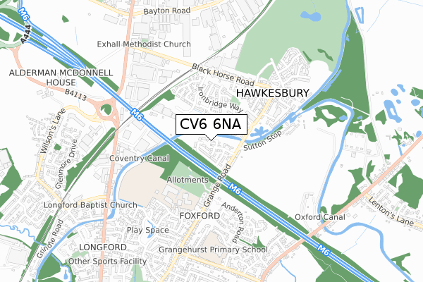 CV6 6NA map - small scale - OS Open Zoomstack (Ordnance Survey) CV6 6NA map - small scale - OS Open Zoomstack (Ordnance Survey)