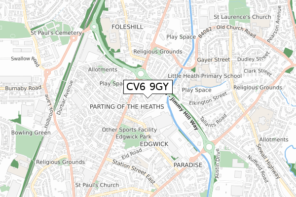 CV6 9GY map - small scale - OS Open Zoomstack (Ordnance Survey) CV6 9GY map - small scale - OS Open Zoomstack (Ordnance Survey)