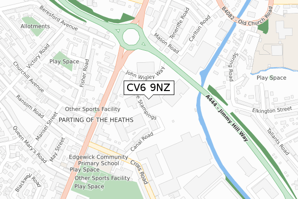 CV6 9NZ map - large scale - OS Open Zoomstack (Ordnance Survey) CV6 9NZ map - large scale - OS Open Zoomstack (Ordnance Survey)