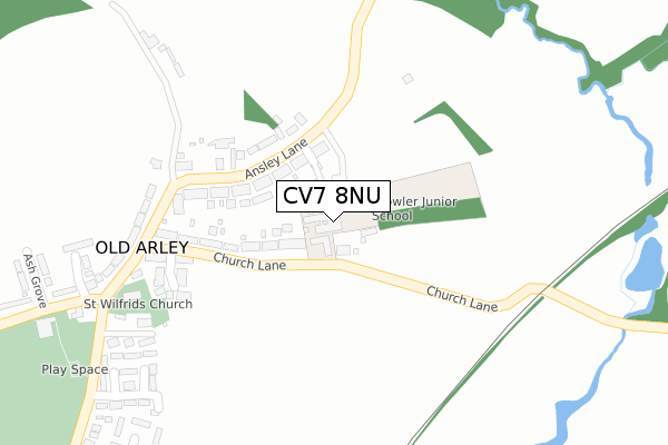 CV7 8NU map - large scale - OS Open Zoomstack (Ordnance Survey)