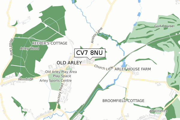 CV7 8NU map - small scale - OS Open Zoomstack (Ordnance Survey)