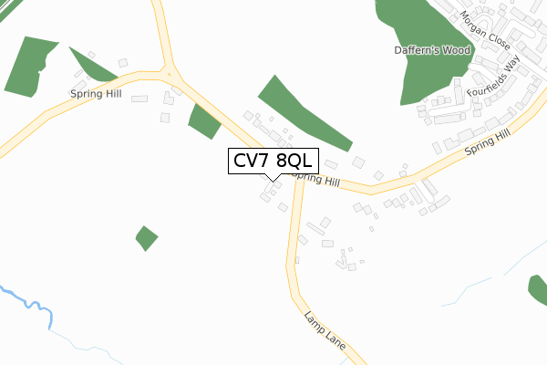 CV7 8QL map - large scale - OS Open Zoomstack (Ordnance Survey)