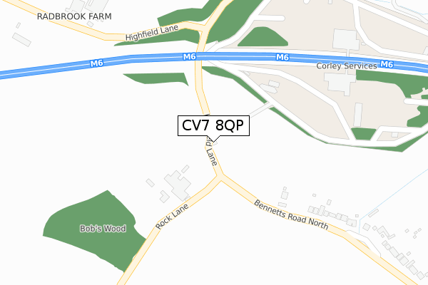 CV7 8QP map - large scale - OS Open Zoomstack (Ordnance Survey)