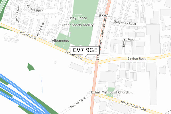 CV7 9GE map - large scale - OS Open Zoomstack (Ordnance Survey)