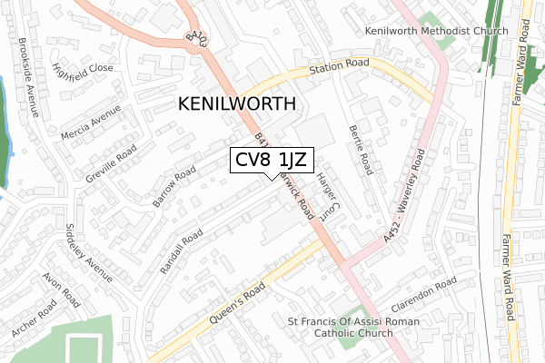 CV8 1JZ map - large scale - OS Open Zoomstack (Ordnance Survey) CV8 1JZ map - large scale - OS Open Zoomstack (Ordnance Survey)