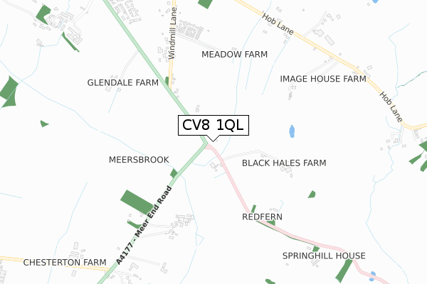 CV8 1QL map - small scale - OS Open Zoomstack (Ordnance Survey)