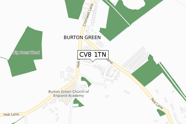 CV8 1TN map - large scale - OS Open Zoomstack (Ordnance Survey) CV8 1TN map - large scale - OS Open Zoomstack (Ordnance Survey)