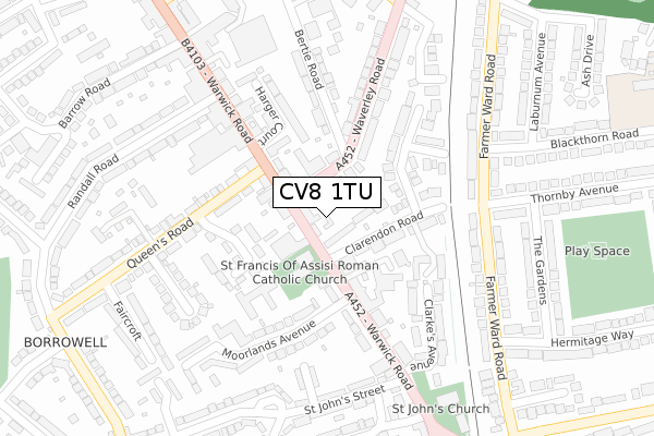 CV8 1TU map - large scale - OS Open Zoomstack (Ordnance Survey) CV8 1TU map - large scale - OS Open Zoomstack (Ordnance Survey)