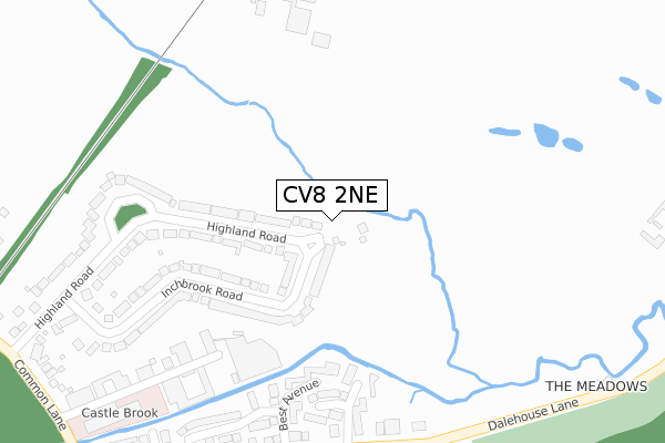 CV8 2NE map - large scale - OS Open Zoomstack (Ordnance Survey)
