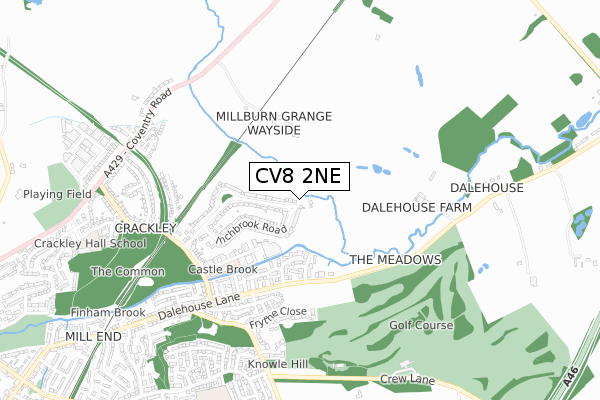 CV8 2NE map - small scale - OS Open Zoomstack (Ordnance Survey) CV8 2NE map - small scale - OS Open Zoomstack (Ordnance Survey)