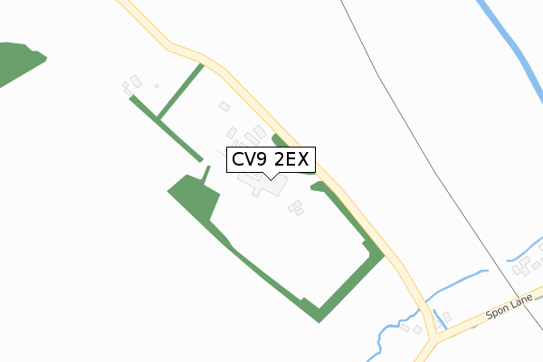 CV9 2EX map - large scale - OS Open Zoomstack (Ordnance Survey)