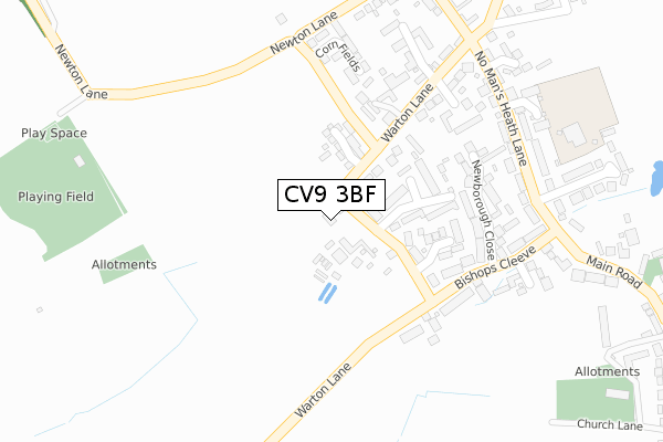 CV9 3BF map - large scale - OS Open Zoomstack (Ordnance Survey)