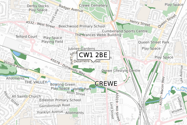 CW1 2BE map - small scale - OS Open Zoomstack (Ordnance Survey) CW1 2BE map - small scale - OS Open Zoomstack (Ordnance Survey)