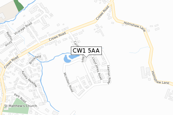 CW1 5AA map - large scale - OS Open Zoomstack (Ordnance Survey) CW1 5AA map - large scale - OS Open Zoomstack (Ordnance Survey)
