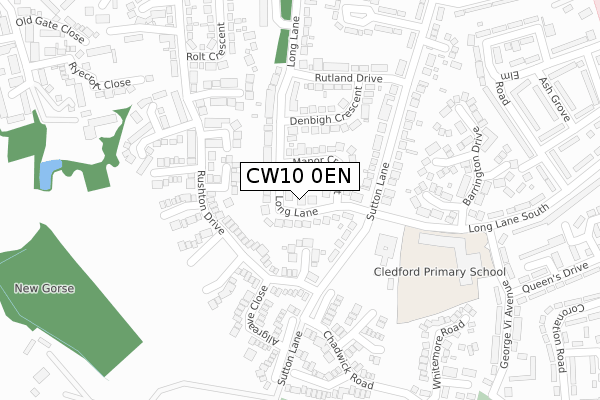 CW10 0EN map - large scale - OS Open Zoomstack (Ordnance Survey)