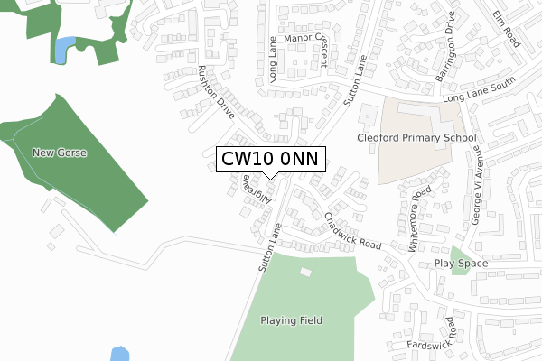 CW10 0NN map - large scale - OS Open Zoomstack (Ordnance Survey)