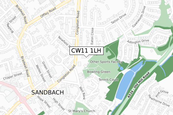 CW11 1LH map - large scale - OS Open Zoomstack (Ordnance Survey) CW11 1LH map - large scale - OS Open Zoomstack (Ordnance Survey)