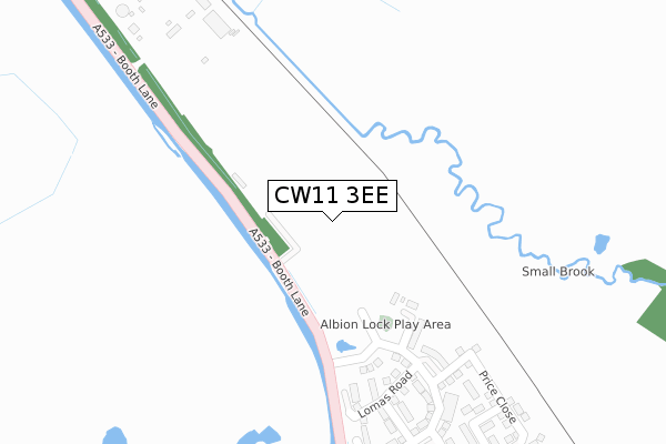 CW11 3EE map - large scale - OS Open Zoomstack (Ordnance Survey)