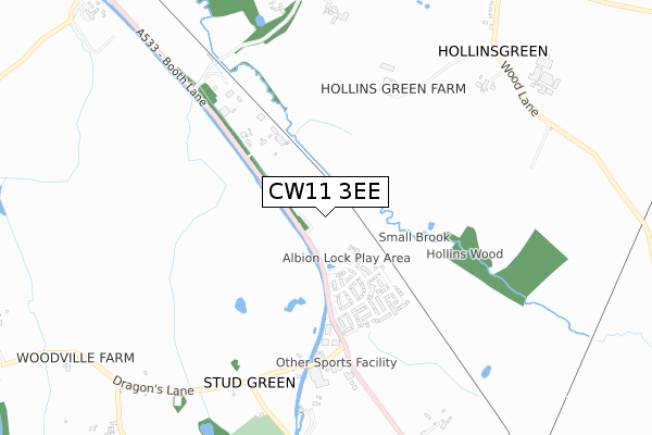 CW11 3EE map - small scale - OS Open Zoomstack (Ordnance Survey)