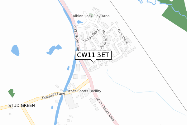 CW11 3ET map - large scale - OS Open Zoomstack (Ordnance Survey)