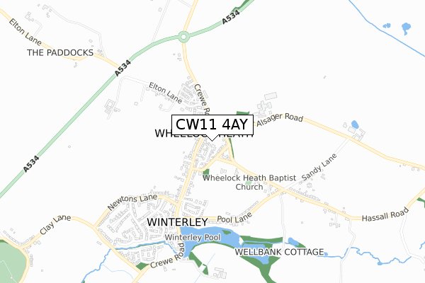 CW11 4AY map - small scale - OS Open Zoomstack (Ordnance Survey) CW11 4AY map - small scale - OS Open Zoomstack (Ordnance Survey)