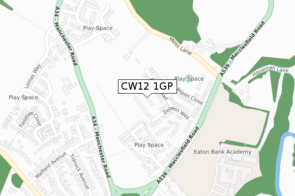 CW12 1GP map - large scale - OS Open Zoomstack (Ordnance Survey) CW12 1GP map - large scale - OS Open Zoomstack (Ordnance Survey)