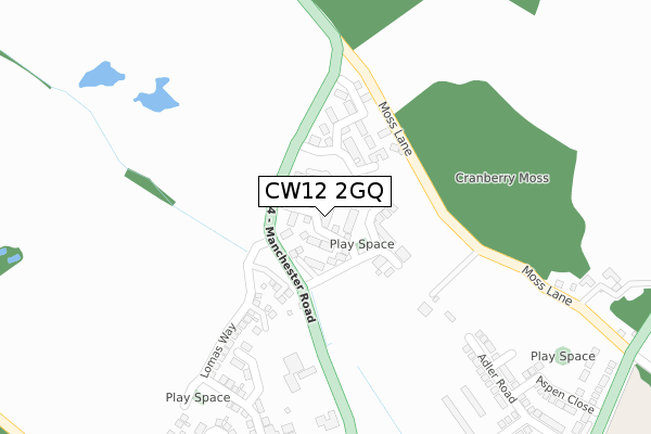 CW12 2GQ map - large scale - OS Open Zoomstack (Ordnance Survey) CW12 2GQ map - large scale - OS Open Zoomstack (Ordnance Survey)