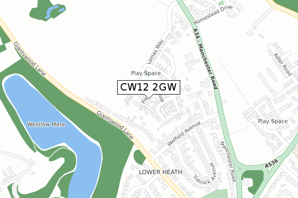 CW12 2GW map - large scale - OS Open Zoomstack (Ordnance Survey) CW12 2GW map - large scale - OS Open Zoomstack (Ordnance Survey)