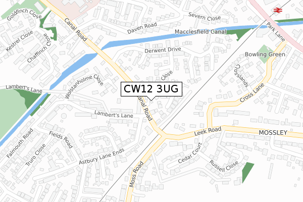 CW12 3UG map - large scale - OS Open Zoomstack (Ordnance Survey) CW12 3UG map - large scale - OS Open Zoomstack (Ordnance Survey)