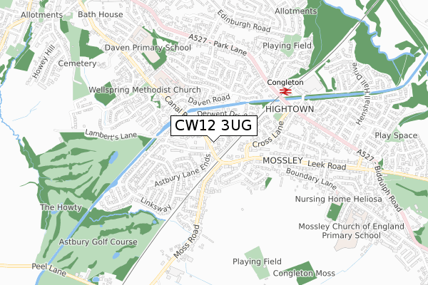 CW12 3UG map - small scale - OS Open Zoomstack (Ordnance Survey) CW12 3UG map - small scale - OS Open Zoomstack (Ordnance Survey)