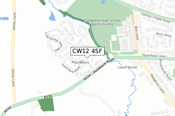 CW12 4SF map - large scale - OS Open Zoomstack (Ordnance Survey)