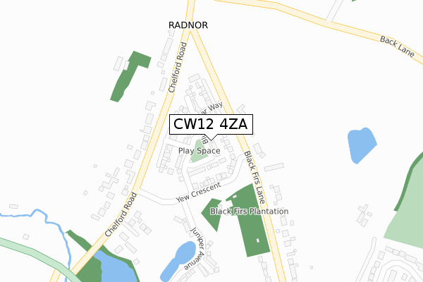 CW12 4ZA map - large scale - OS Open Zoomstack (Ordnance Survey) CW12 4ZA map - large scale - OS Open Zoomstack (Ordnance Survey)
