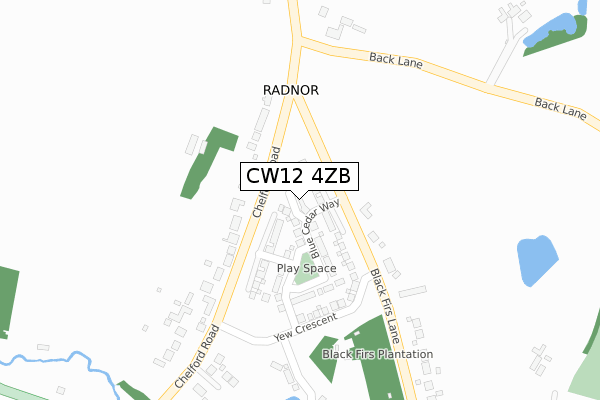 CW12 4ZB map - large scale - OS Open Zoomstack (Ordnance Survey) CW12 4ZB map - large scale - OS Open Zoomstack (Ordnance Survey)