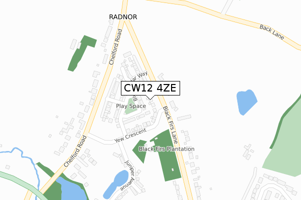 CW12 4ZE map - large scale - OS Open Zoomstack (Ordnance Survey)