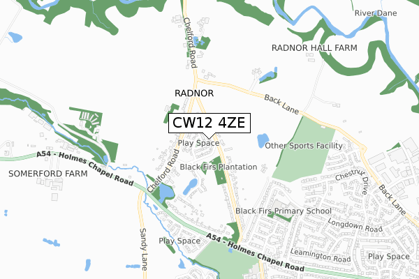CW12 4ZE map - small scale - OS Open Zoomstack (Ordnance Survey) CW12 4ZE map - small scale - OS Open Zoomstack (Ordnance Survey)