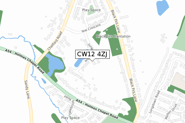 CW12 4ZJ map - large scale - OS Open Zoomstack (Ordnance Survey) CW12 4ZJ map - large scale - OS Open Zoomstack (Ordnance Survey)