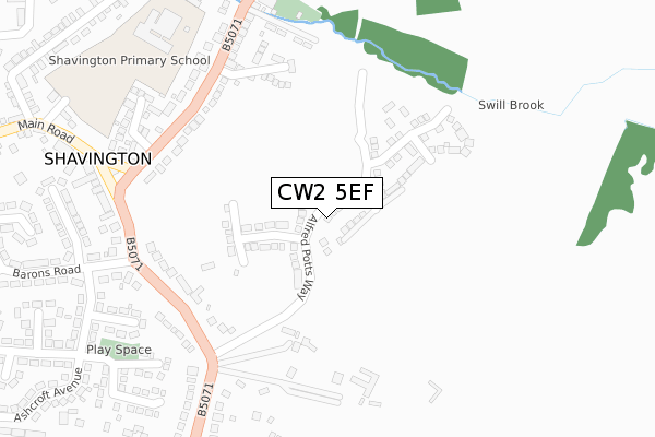 CW2 5EF map - large scale - OS Open Zoomstack (Ordnance Survey)
