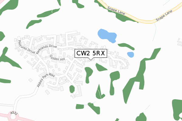 CW2 5RX map - large scale - OS Open Zoomstack (Ordnance Survey)