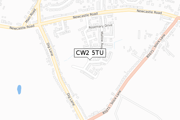 CW2 5TU map - large scale - OS Open Zoomstack (Ordnance Survey)