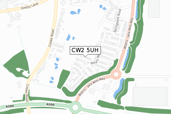 CW2 5UH map - large scale - OS Open Zoomstack (Ordnance Survey)