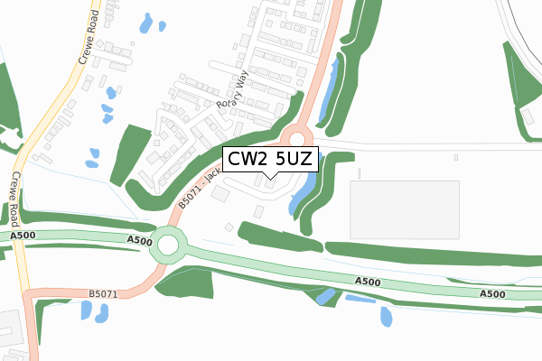 CW2 5UZ map - large scale - OS Open Zoomstack (Ordnance Survey)