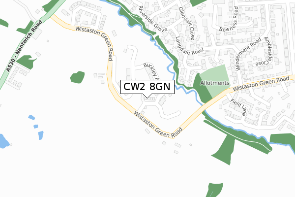 CW2 8GN map - large scale - OS Open Zoomstack (Ordnance Survey) CW2 8GN map - large scale - OS Open Zoomstack (Ordnance Survey)