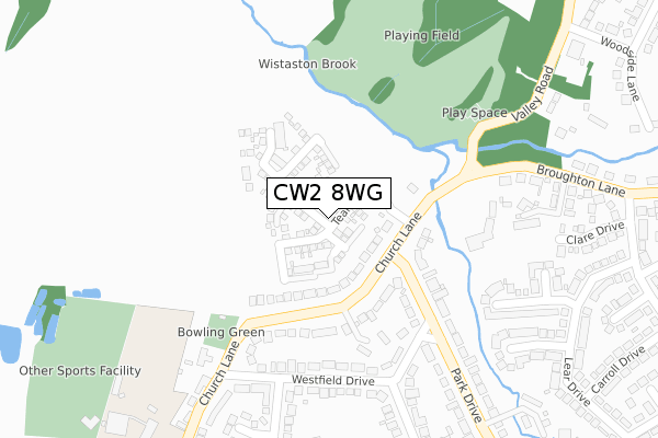 CW2 8WG map - large scale - OS Open Zoomstack (Ordnance Survey) CW2 8WG map - large scale - OS Open Zoomstack (Ordnance Survey)