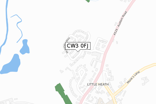 CW3 0FJ map - large scale - OS Open Zoomstack (Ordnance Survey) CW3 0FJ map - large scale - OS Open Zoomstack (Ordnance Survey)
