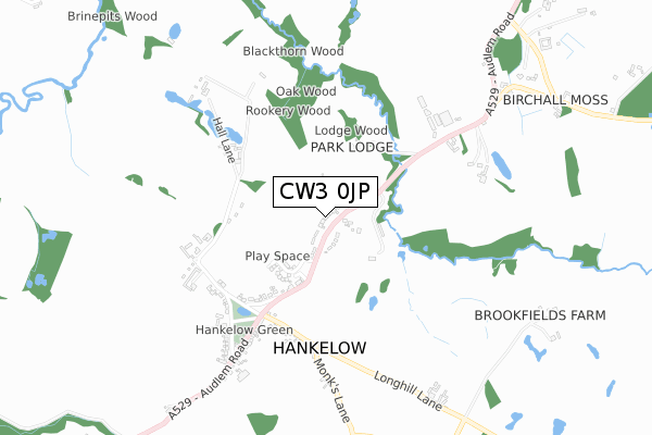 CW3 0JP map - small scale - OS Open Zoomstack (Ordnance Survey)