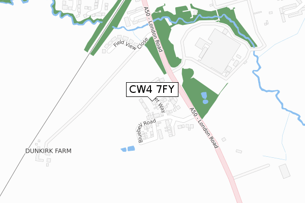 CW4 7FY map - large scale - OS Open Zoomstack (Ordnance Survey)