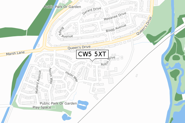 CW5 5XT map - large scale - OS Open Zoomstack (Ordnance Survey) CW5 5XT map - large scale - OS Open Zoomstack (Ordnance Survey)