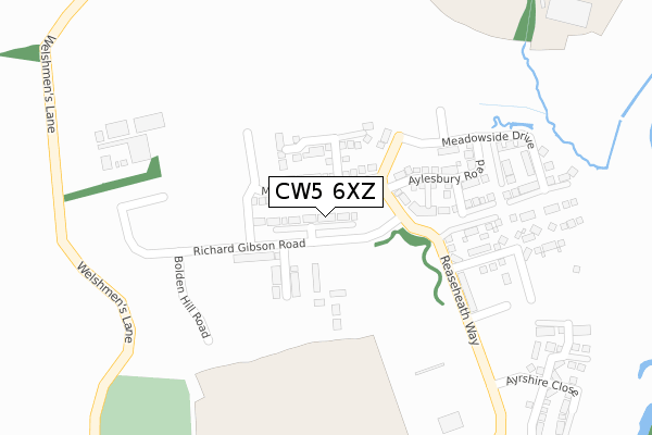 CW5 6XZ map - large scale - OS Open Zoomstack (Ordnance Survey) CW5 6XZ map - large scale - OS Open Zoomstack (Ordnance Survey)