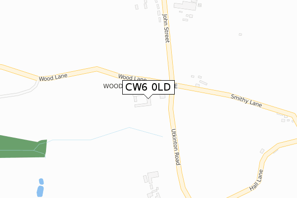 CW6 0LD map - large scale - OS Open Zoomstack (Ordnance Survey)