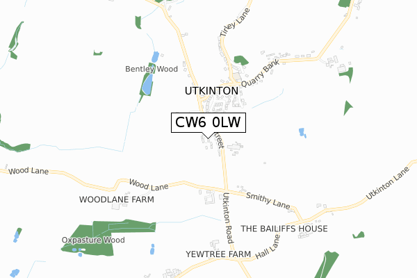 CW6 0LW map - small scale - OS Open Zoomstack (Ordnance Survey)